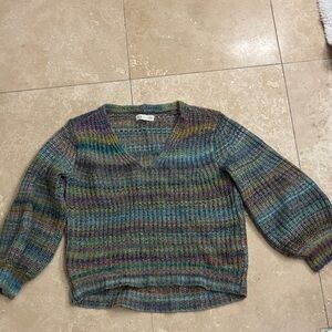 Multicolor V-Neck Women's Sweater